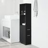 vidaXL Armoire de salle de bain &eacute;troite avec roulettes noir