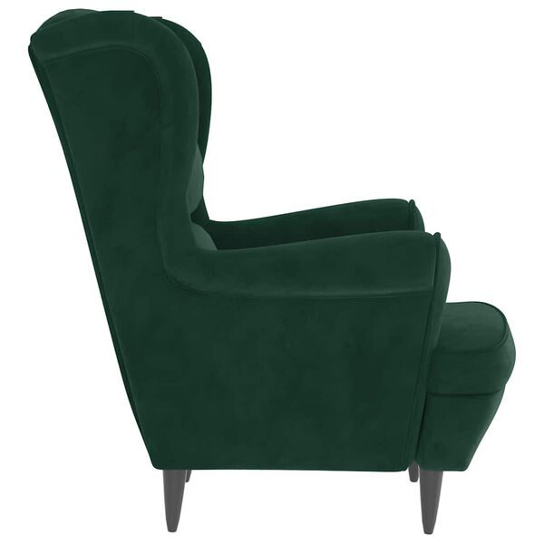 vidaXL Fauteuil vert fonc&eacute; velours