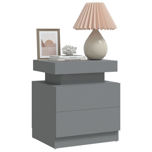 vidaXL Table de chevet Gris 45x35x52 cm Bois d'ingénierie