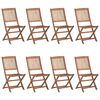 vidaXL Chaises pliables de jardin lot de 8 avec coussins Bois d'acacia
