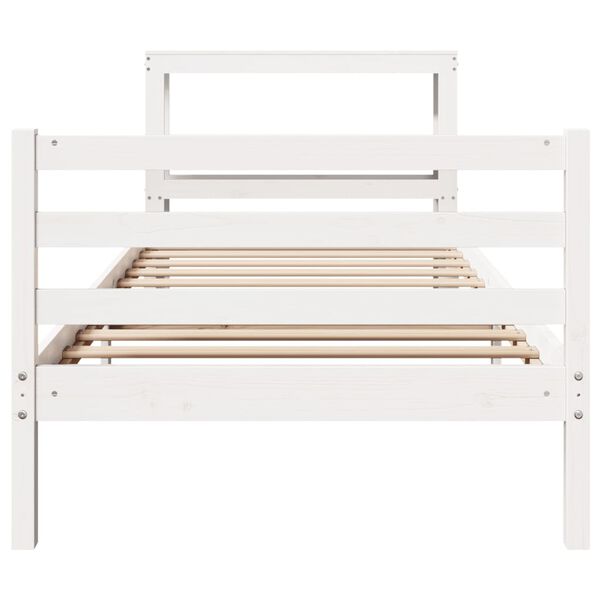 vidaXL Cadre de lit sans matelas blanc 75x190 cm bois de pin massif