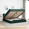 vidaXL Cadre de lit ottoman avec matelas vert fonc&eacute; 200x200 cm velours