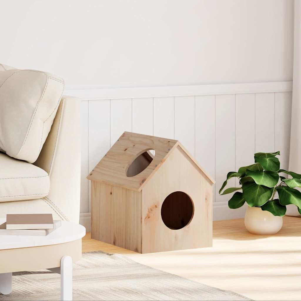 vidaXL Maison pour chat 41x50x50 cm bois de pin massif