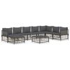 vidaXL Salon de jardin 9 pcs avec coussins anthracite r&eacute;sine tress&eacute;e