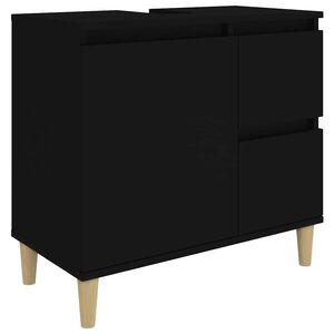 vidaXL Armoire de salle de bain noir 65x33x60 cm bois d'ing&eacute;nierie