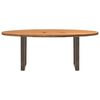 vidaXL Table à manger marron clair bois de chêne massif ovale