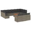 vidaXL Salon de jardin avec coussins 14 pcs gris r&eacute;sine tress&eacute;e
