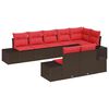 vidaXL Ensemble de canap&eacute; de jardin 8 pc Marron polyrotin