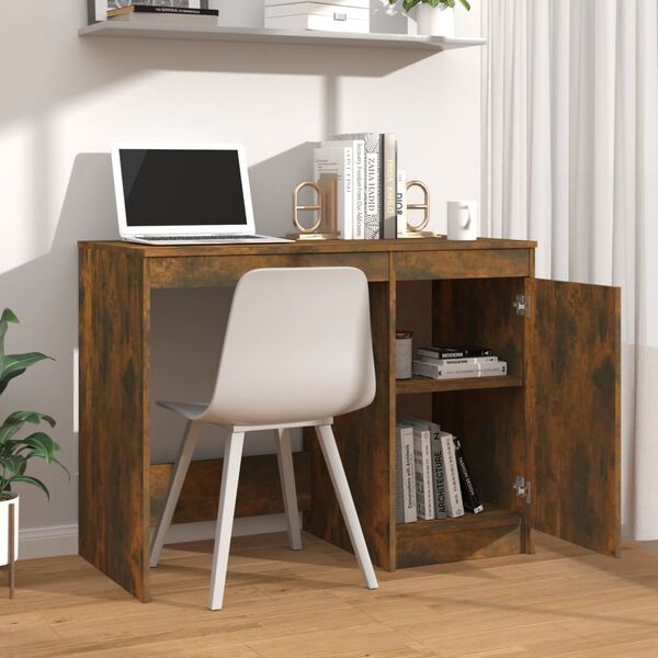 vidaXL Bureau Ch&ecirc;ne fum&eacute; 100x50x76 cm Bois d'ing&eacute;nierie