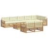 vidaXL Ensemble de canap&eacute;s d'ext&eacute;rieur 9 pc Blanc et cr&egrave;me Polyester