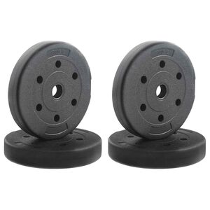 vidaXL Plaques de poids 4 pi&egrave;ces 10 kg Noir Ciment et sable de fer