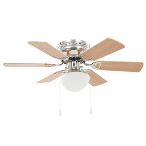 vidaXL Ventilateur de plafond orn&eacute; avec lumi&egrave;re 82 cm Marron clair