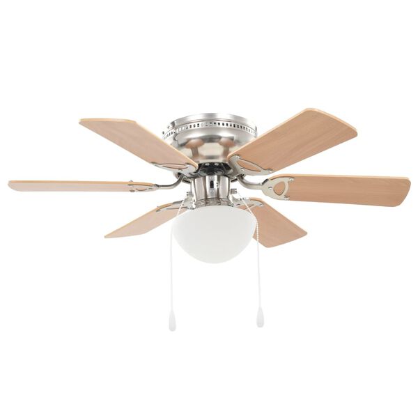 vidaXL Ventilateur de plafond orn&eacute; avec lumi&egrave;re 82 cm Marron clair