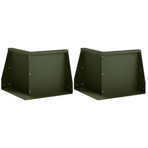 vidaXL Mur de sout&egrave;nement 2 pc 50 x 50 x 30 cm Acier Vert olive