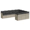 vidaXL Salon de jardin avec coussins 10 pcs gris clair r&eacute;sine tress&eacute;e