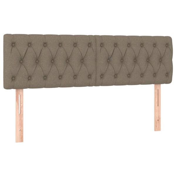 vidaXL T&ecirc;te de lit &agrave; LED Taupe 160x7x78/88 cm Tissu
