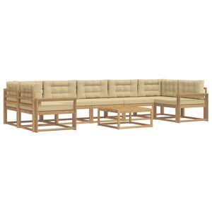 vidaXL Ensemble de canap&eacute;s d'ext&eacute;rieur 6 pc Blanc et Beige