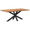 vidaXL Table &agrave; manger avec bord naturel bois de ch&ecirc;ne massif rectangulaire
