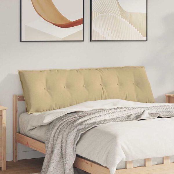 vidaXL Coussin de Dos Vert gris 160 x 50 cm Tissu en velours c&ocirc;tel&eacute;