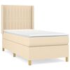 vidaXL Sommier &agrave; lattes de lit avec matelas Cr&egrave;me 90x200 cm Tissu