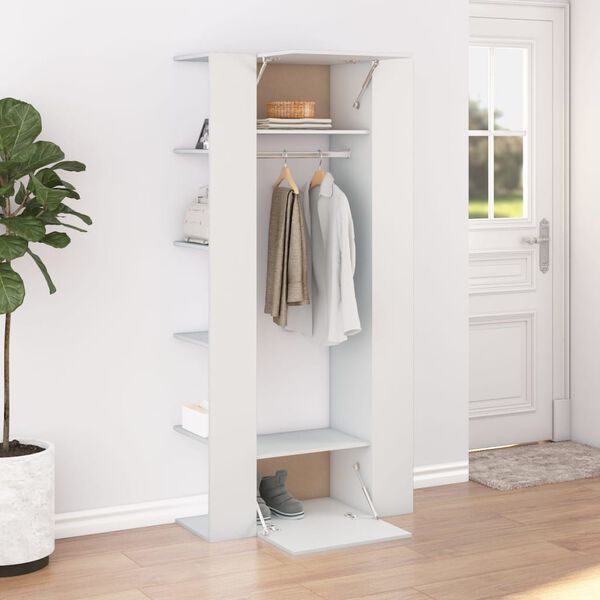 vidaXL Armoires de couloir 2 pcs blanc Bois d'ing&eacute;nierie