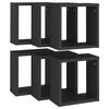 vidaXL &Eacute;tag&egrave;res cube murales 6 pcs noir 30x15x30 cm