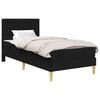 vidaXL Cadre de lit avec matelas Noir 90 x 190 cm tissu