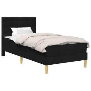 vidaXL Cadre de lit avec matelas Noir 90 x 190 cm tissu