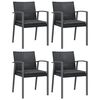 vidaXL Chaises de jardin et coussins lot de 4 noir 56,5x57x83 cm rotin