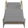 vidaXL Chaises longues lot de 2 avec coussins beige r&eacute;sine tress&eacute;e