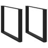 vidaXL Pieds de table &agrave; manger en U 2 pi&egrave;ces Noir 100 x (72-73) cm Acier