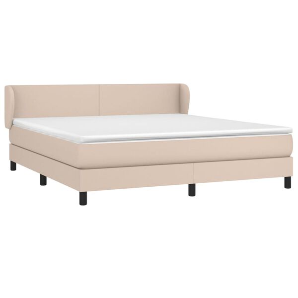 vidaXL Sommier &agrave; lattes de lit avec matelas Cappuccino 180x200 cm