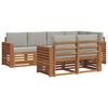 vidaXL Ensemble de canap&eacute;s d'ext&eacute;rieur 7 pc Gris Naturel et Clair