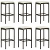 vidaXL Tabourets de bar avec coussins lot de 6 marron r&eacute;sine tress&eacute;e