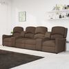 vidaXL Fauteuil inclinable avec porte-gobelets 4 places Marron Tissu