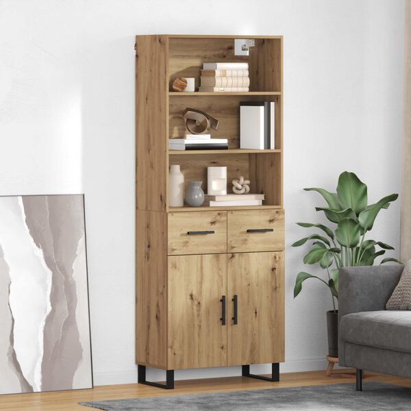 vidaXL Haut Armoire avec tiroir Ch&ecirc;ne artisanal 69,5 x 34 x 180 cm