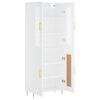 vidaXL Buffet haut Blanc 69,5x34x180 cm Bois d'ing&eacute;nierie