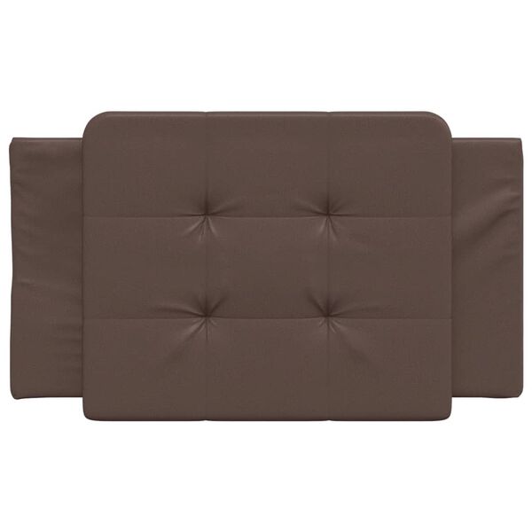 vidaXL Coussin de t&ecirc;te de lit Zadar marron 90 cm similicuir