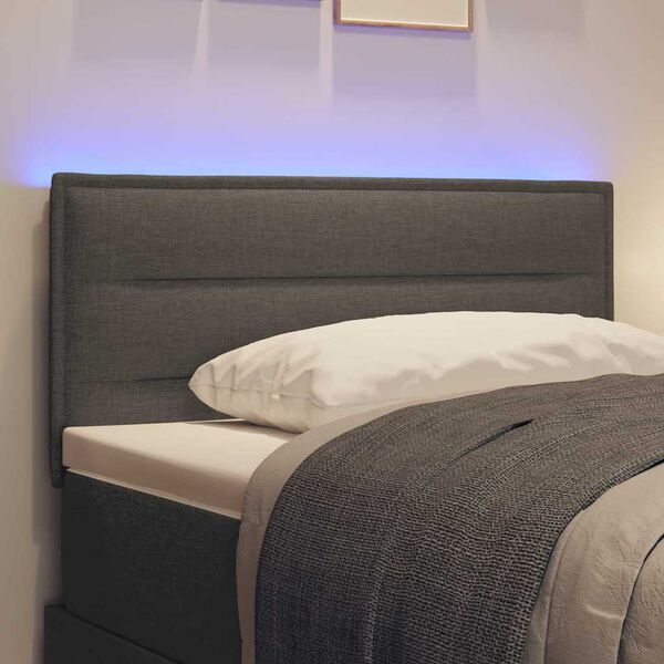vidaXL T&ecirc;te de lit LED avec bandes LED Gris fonc&eacute; 90 cm tissu