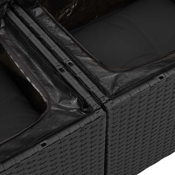 vidaXL Ensemble de canap&eacute; de jardin 12 pcs Noir Poly rotin