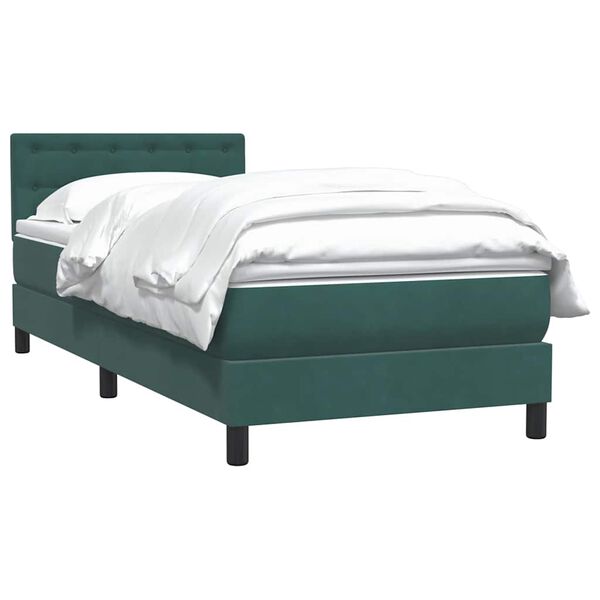 vidaXL Sommier &agrave; lattes de lit et matelas vert fonc&eacute; 100x210cm velours