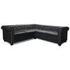 vidaXL Canap&eacute; d'angle Chesterfield 5 places Cuir synth&eacute;tique Noir