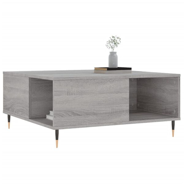 vidaXL Table basse sonoma gris 80x80x36,5 cm bois d'ing&eacute;nierie