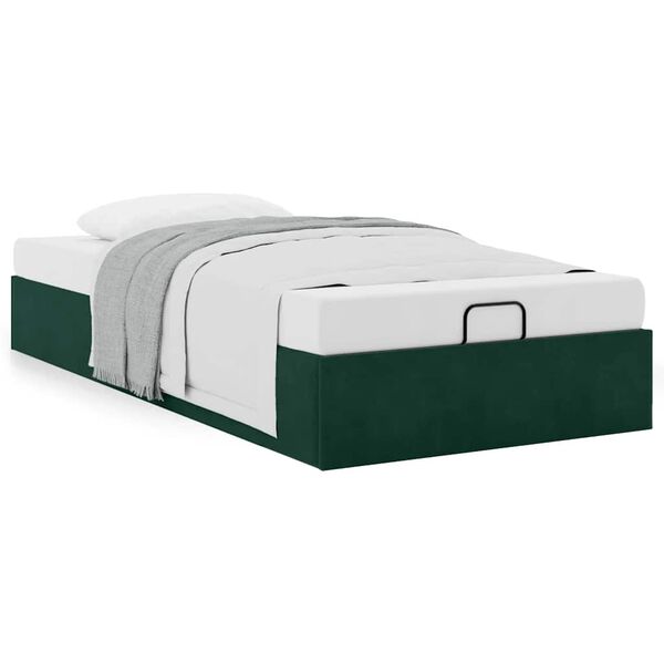 vidaXL Cadre de lit ottoman sans matelas vert fonc&eacute; 80x200 cm velours