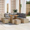 vidaXL Ensemble de canap&eacute; de jardin 8 pcs Beige Poly rotin