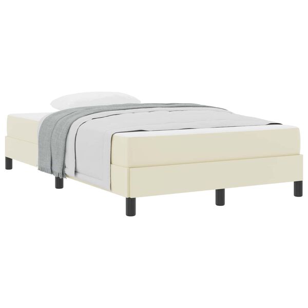 vidaXL Cadre de lit avec matelas Cr&egrave;me 120 x 200 cm tissu