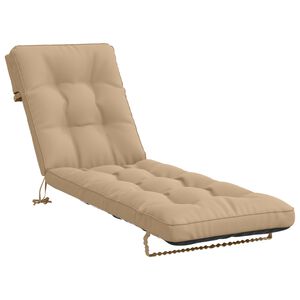 vidaXL Coussin de transat VIANEN 100 % polyester Sable 200 x 50 x 8 cm