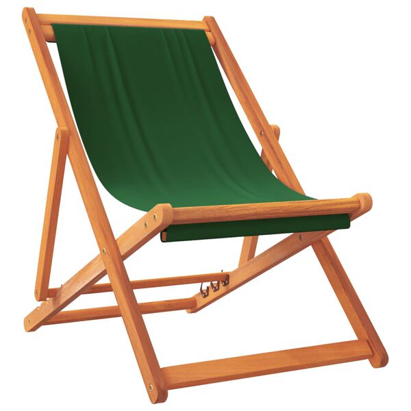 vidaXL Chaises de plage pliables lot de 2 vert tissu