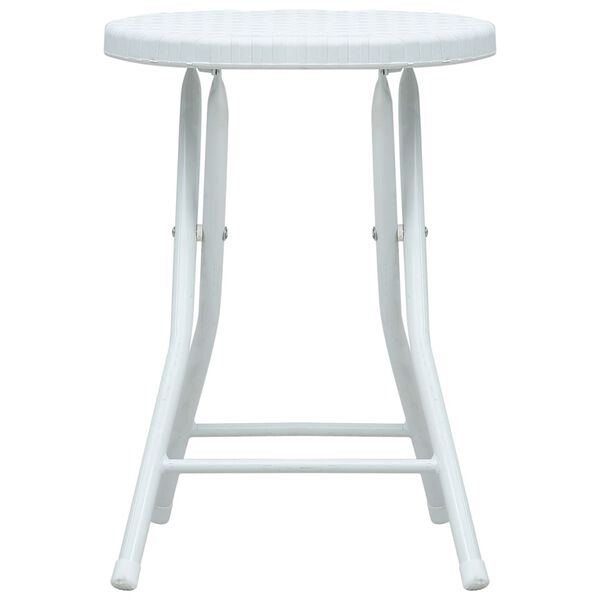 vidaXL Tabourets pliables de jardin lot de 4 blanc PEHD aspect rotin
