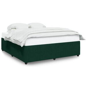vidaXL Cadre de lit sans matelas vert fonc&eacute; 200x200 cm velours